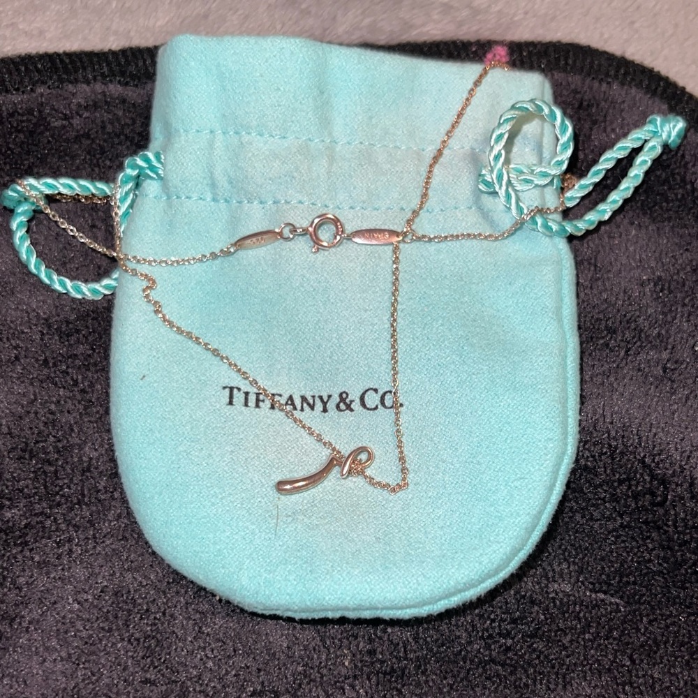 Tiffany & Co Silver Peretti Alphabet Letter R Pendant
Necklace
